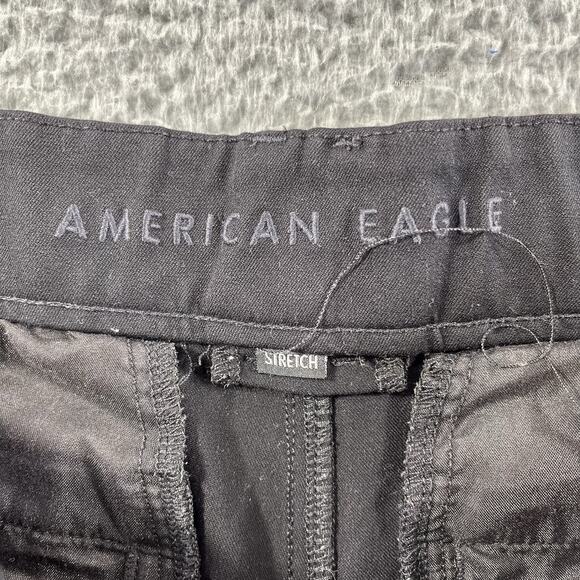 AMERICAN EAGLE PANTS WOMENS 18 SHORT BLACK SUPER HIGH RISE WIDE LEG FITS 38x28 - Picture 3 of 11